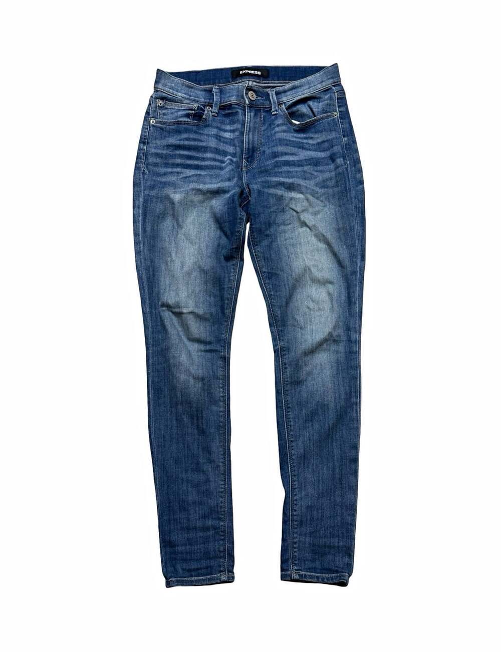 Express Women’s 4R Blue Mid Rise Stretch Denim Legging Skinny Jeans